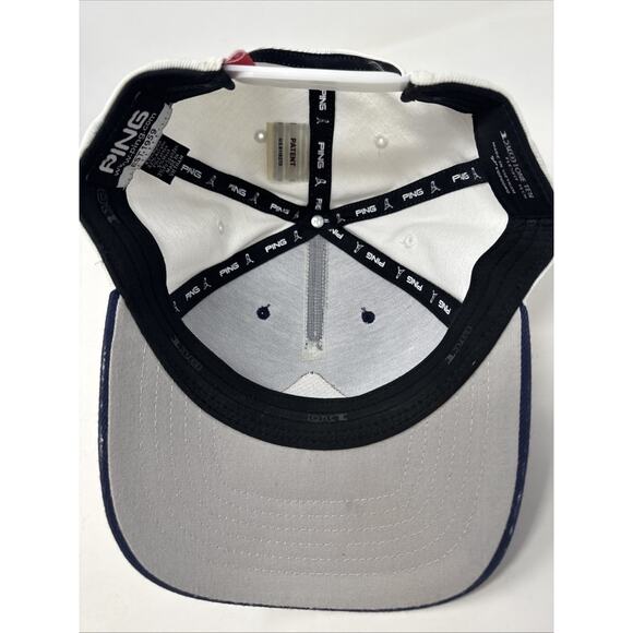 Ping Cap Hat Snapback Mr. Ping Pingman Patch Navy White Flexfit Tech - Picture 5 of 8